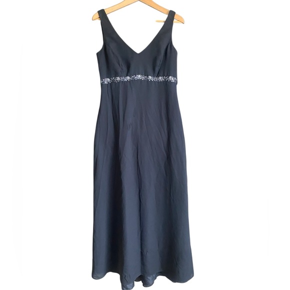 Michelangelo BLACK  Sleeveless Formal Beaded Maxi Dress/Gown. Size 8. - Picture 5 of 12